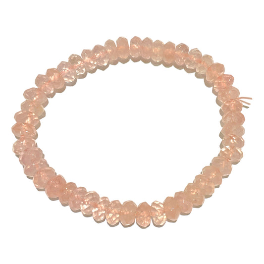 Bracelet Quartz rose rondelle A+ Facetté