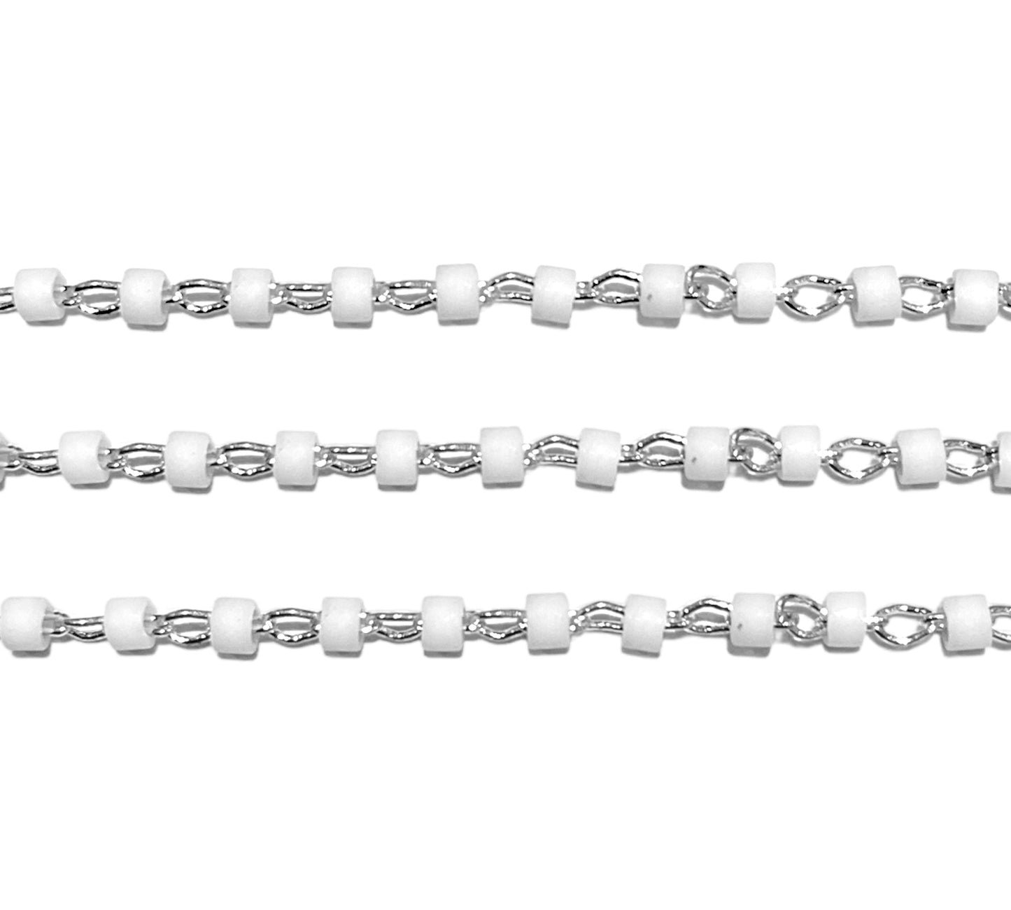 Chaîne argenté blanche au mètre laiton