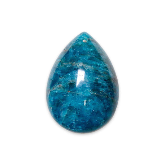 Pendentif Apatite bleue forme goutte percé devant e