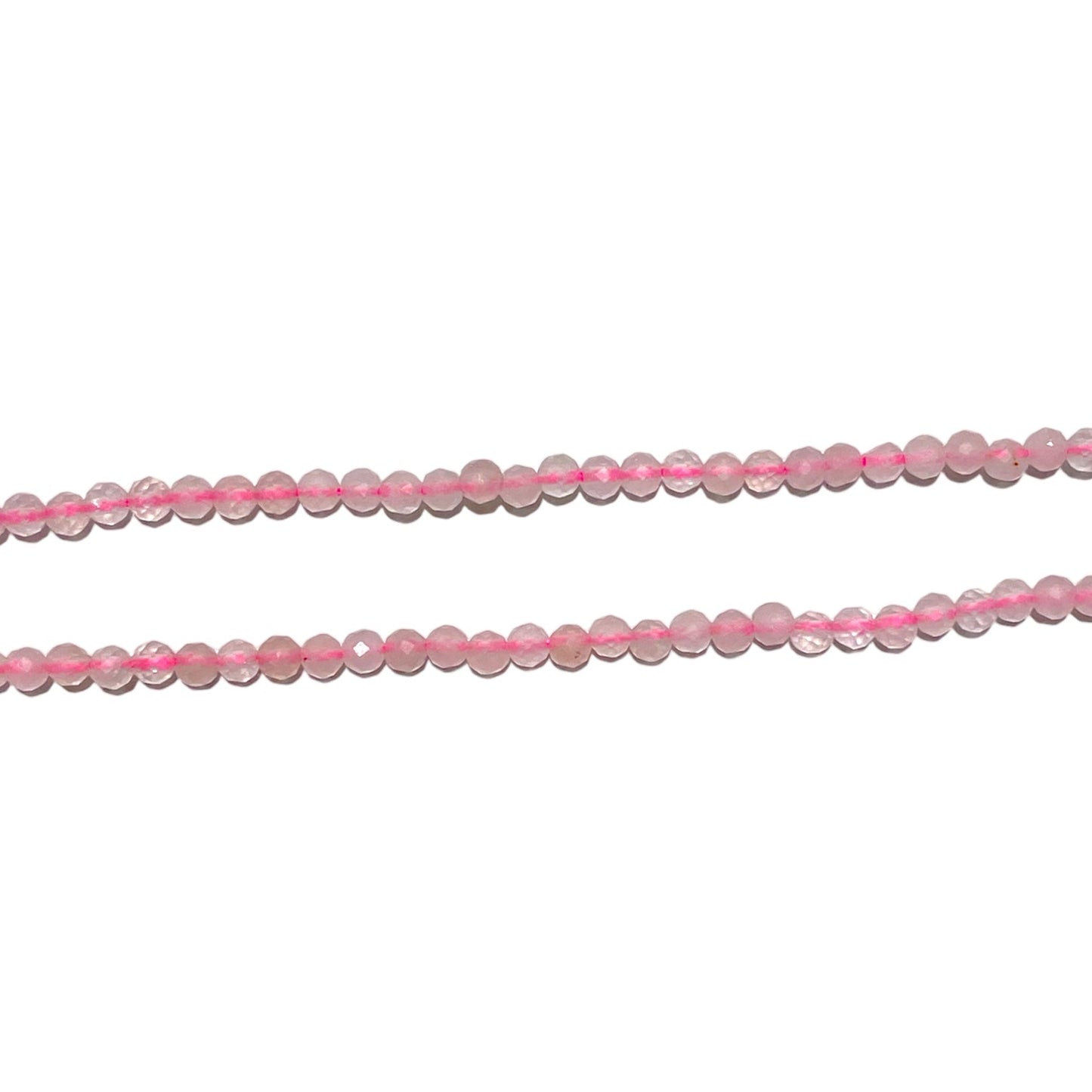 Collier quartz rose 2-3mm acier inoxydable