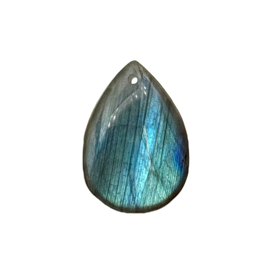 Pendentif plate Labradorite AAA goutte plate percé devant