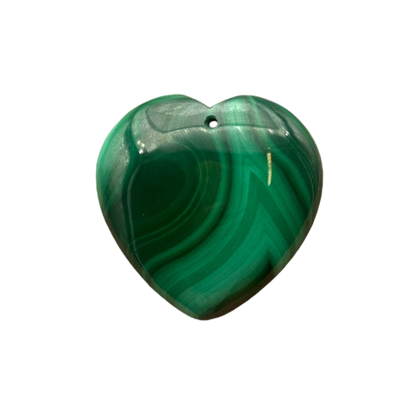 Pendentif plat coeur en malachite