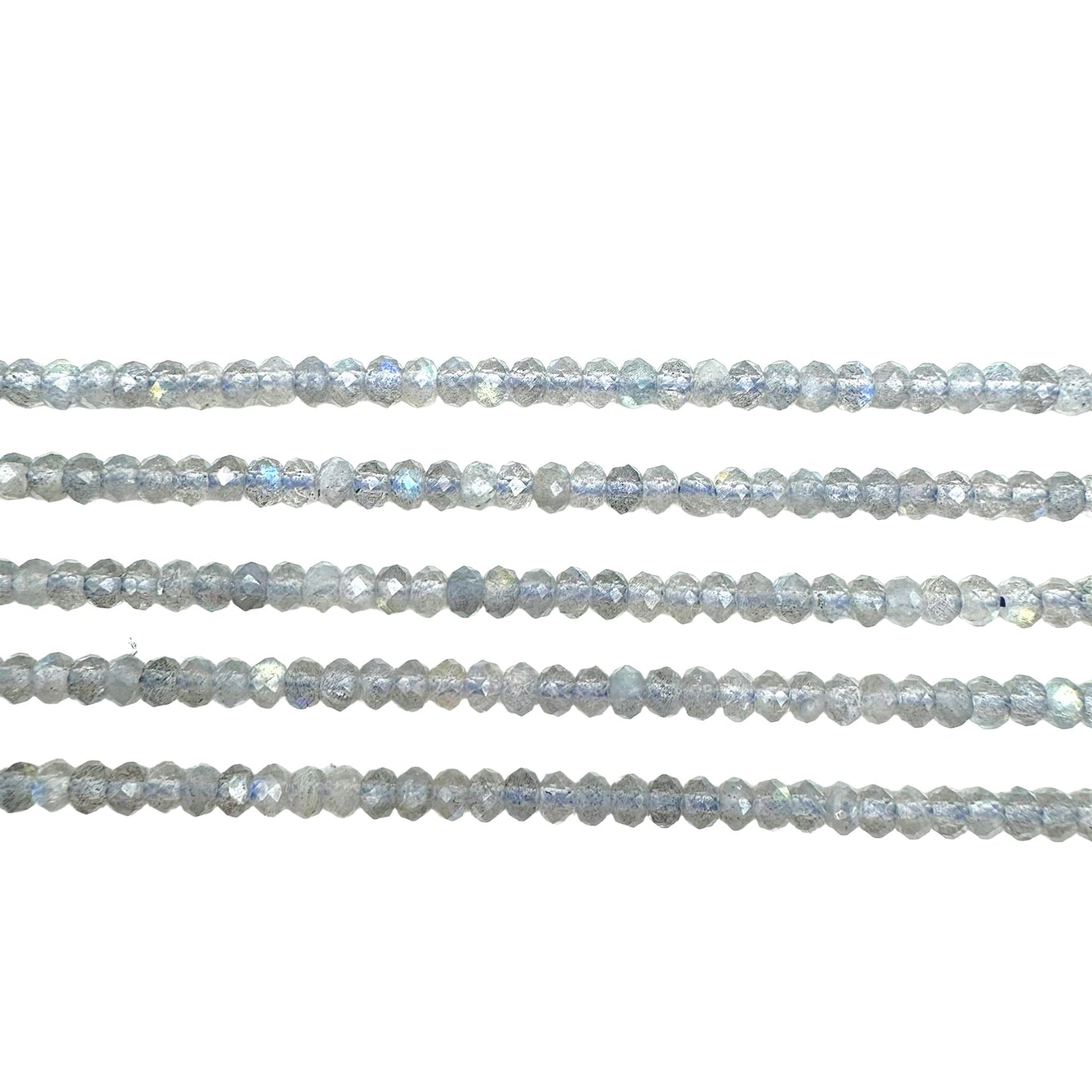 Fil de perles rondelles facettées Labradorite 3x4 mm