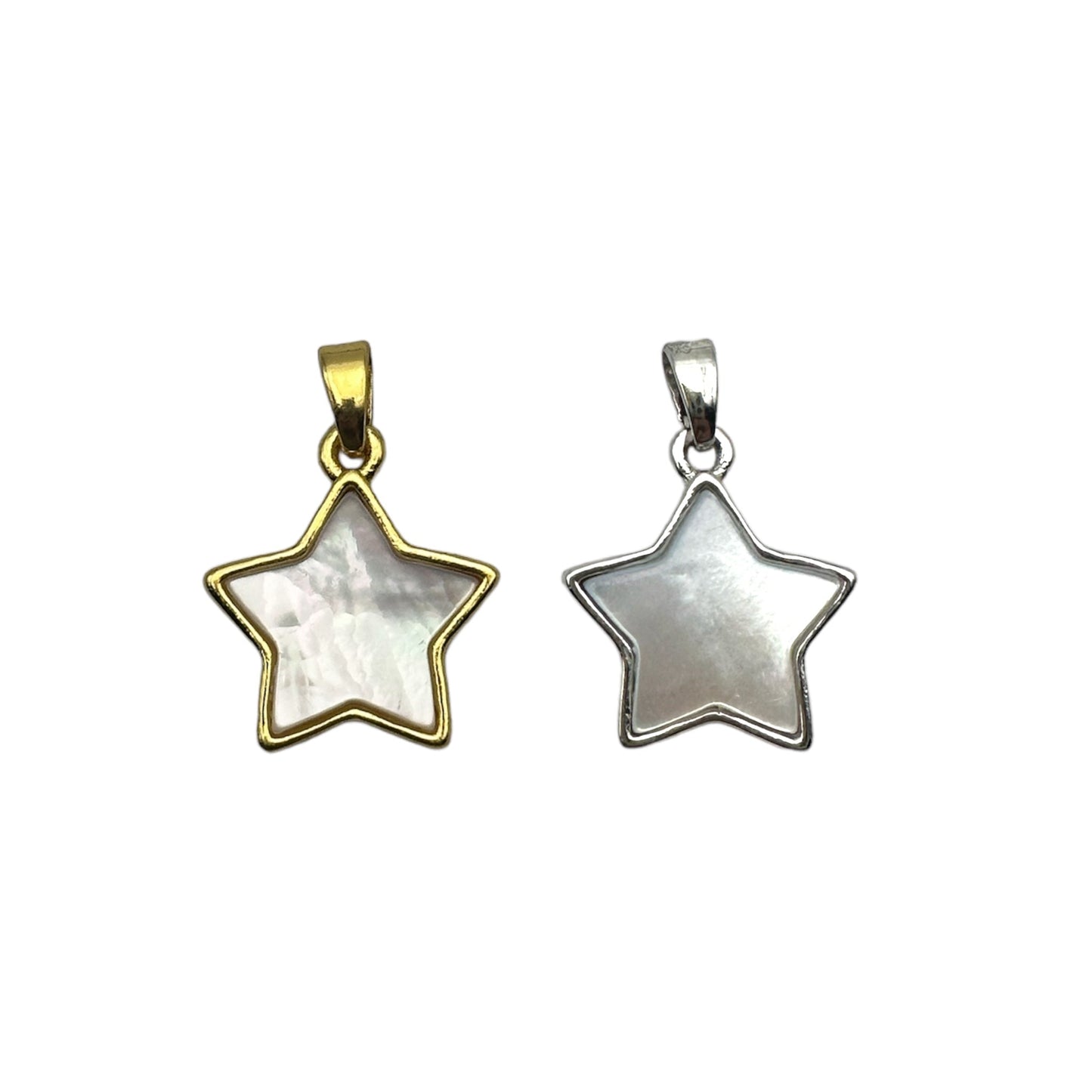 Pendentif nacre blanche etoile 1 x 1 cm