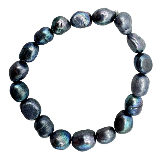 Bracelet perles d’eau douce ovale noire