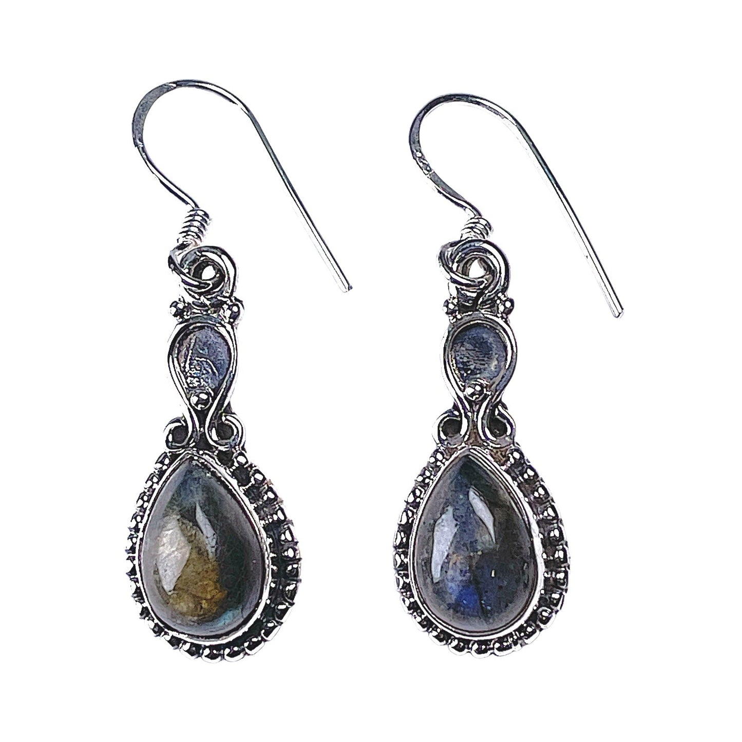 Boucle d'oreille en Argent 925 & labradorite