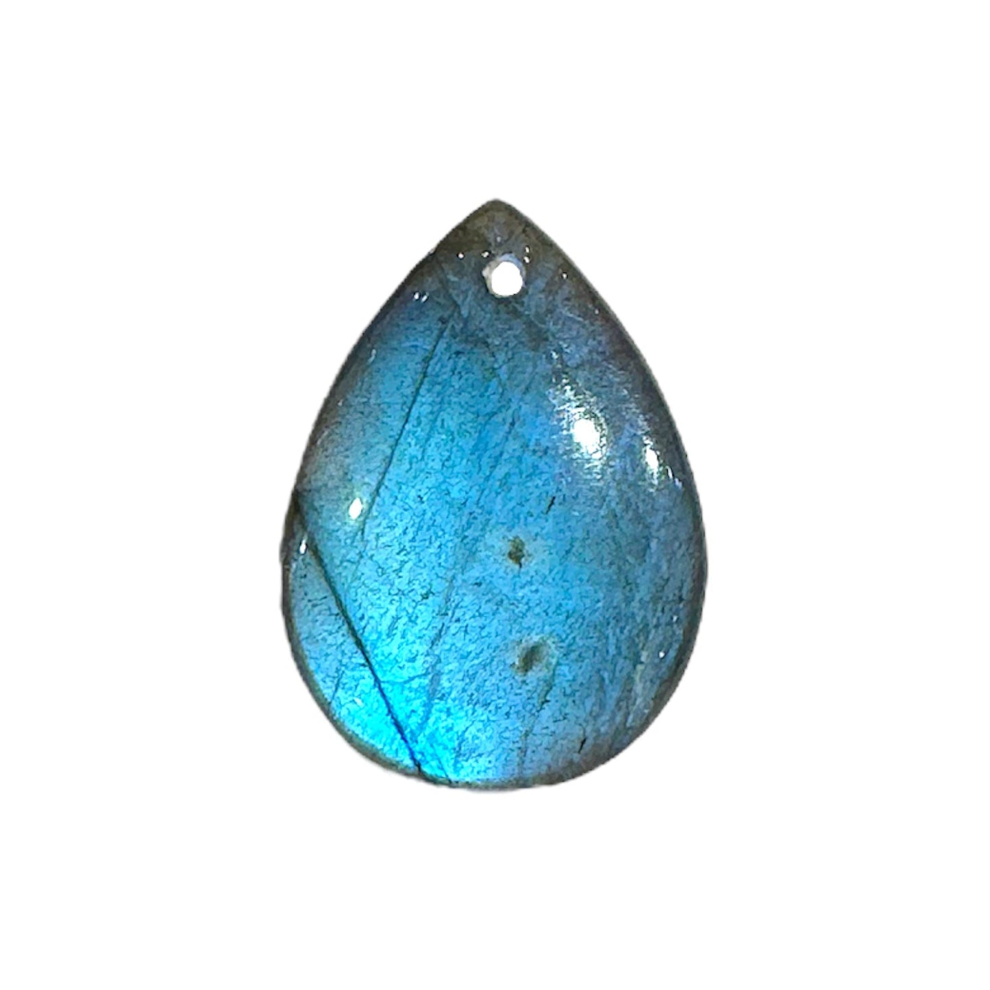 Pendentif Labradorite A goutte plate 1,5 x 2 cm percé devant