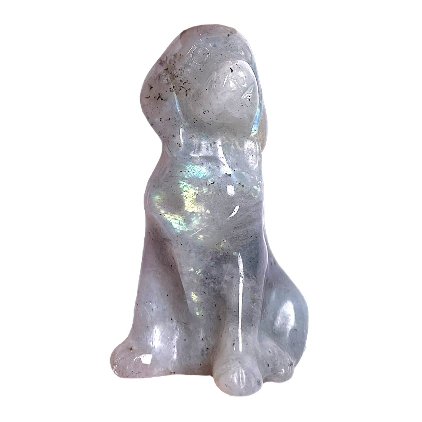 Figurine de chien en Labradorite