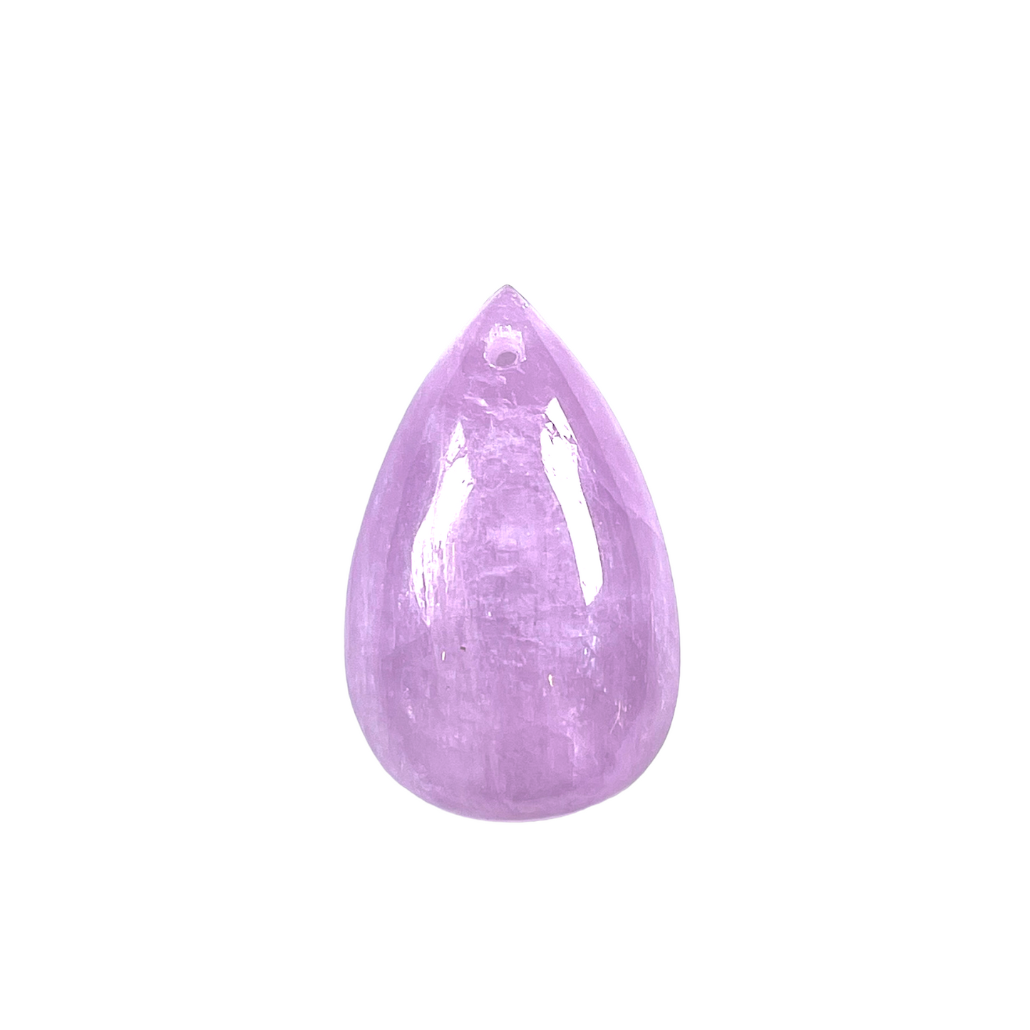 Pendentif Goutte plate Kunzite A percé devant