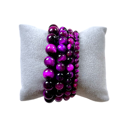 Bracelet Oeil de Tigre AA Violet chauffé