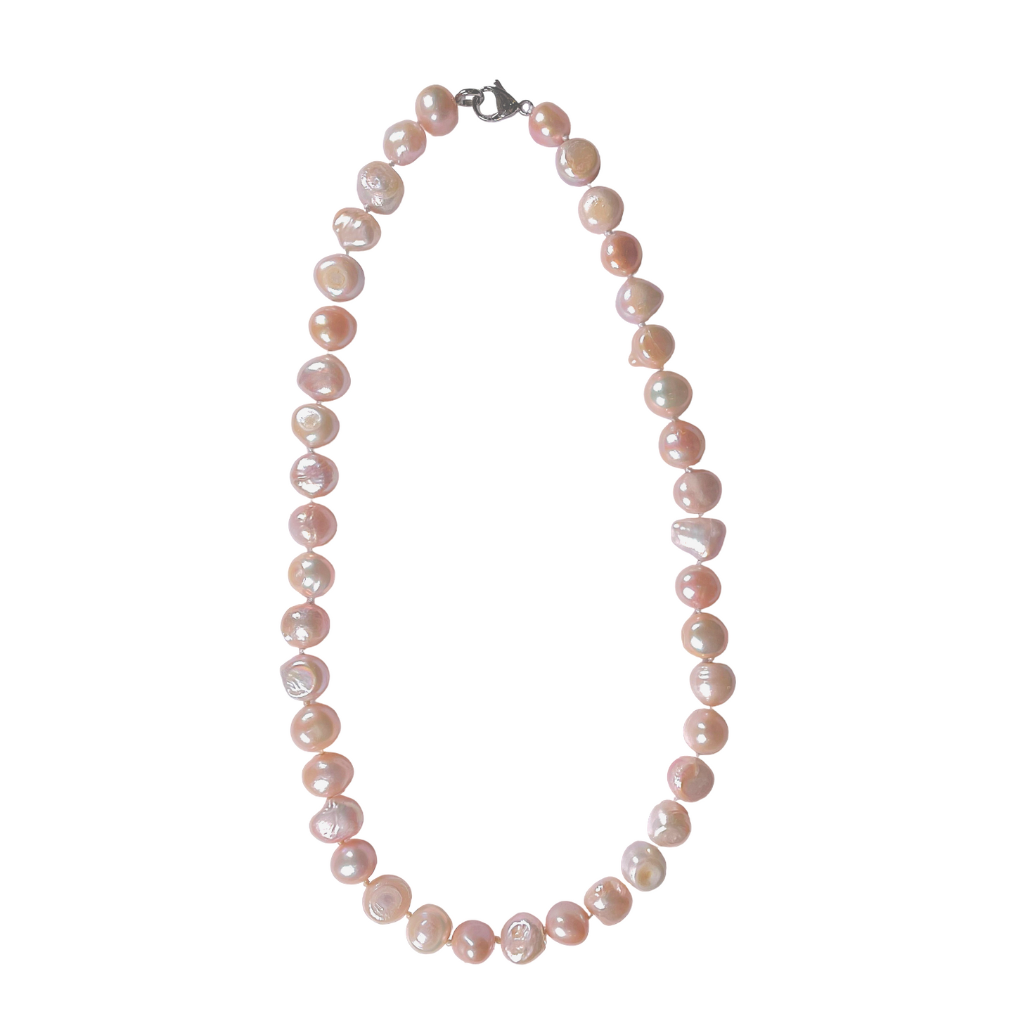 Collier en perles d’eau douce rose irrégulière 12 mm V2