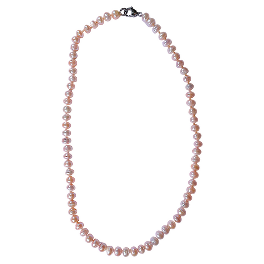 Collier en perles d’eau douce rose 8 mm V7