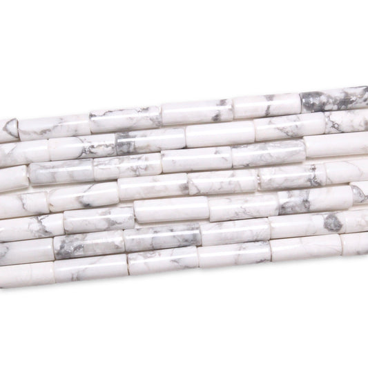 Fil de perles tubes Howlite 4x13 mm