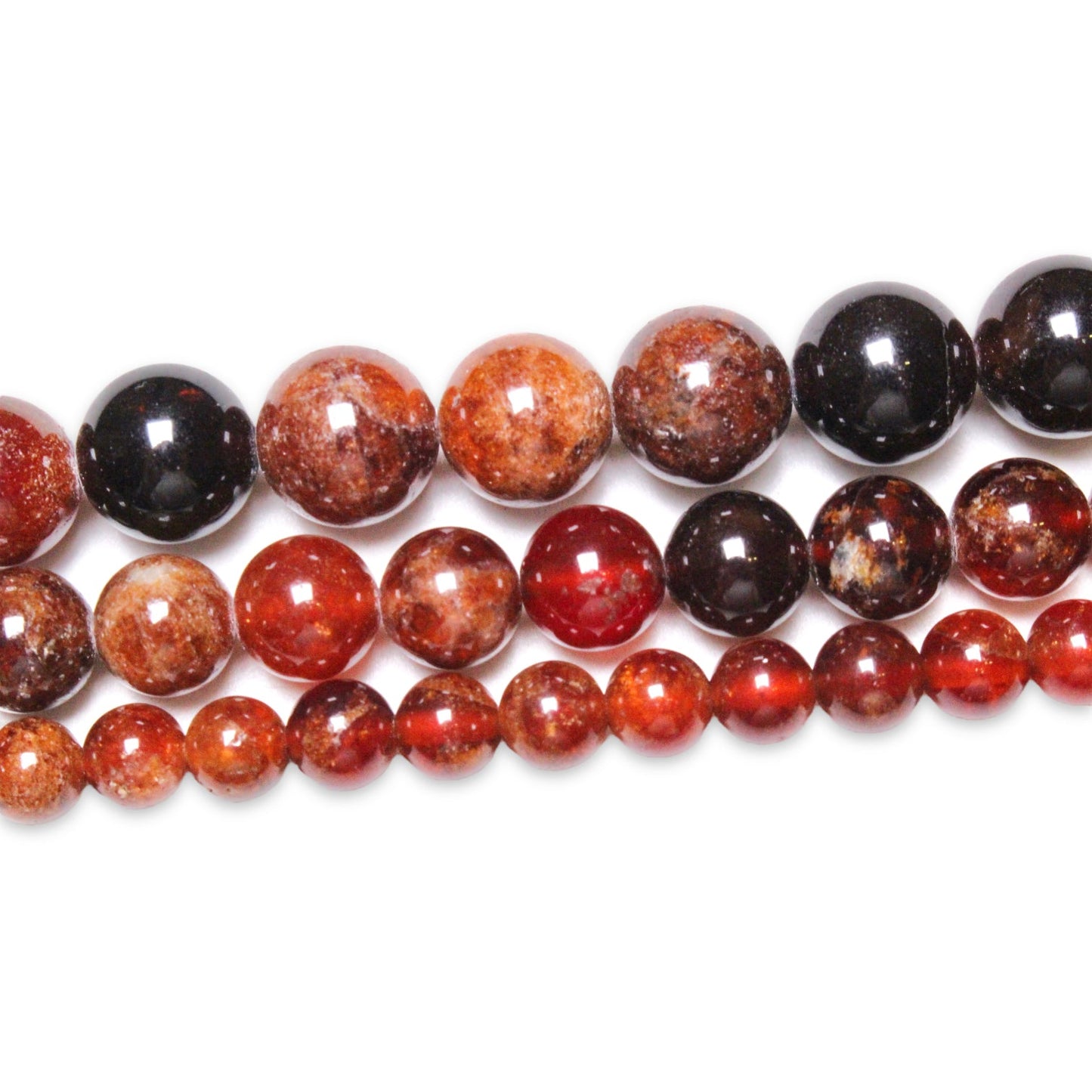 Fil de perles Grenat orange AA