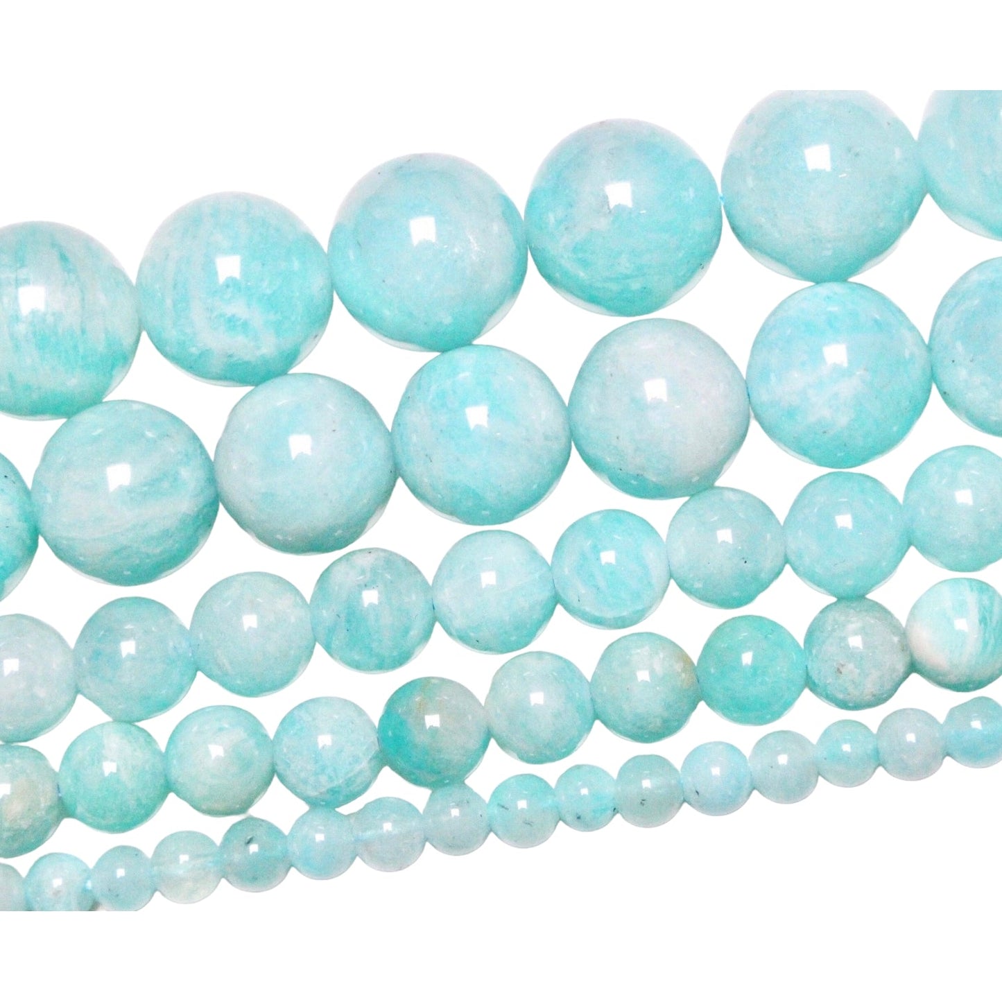 Fil de perle Amazonite du Pérou claire AA