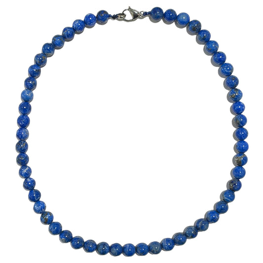 Collier boule Lapis lazuli non teinté