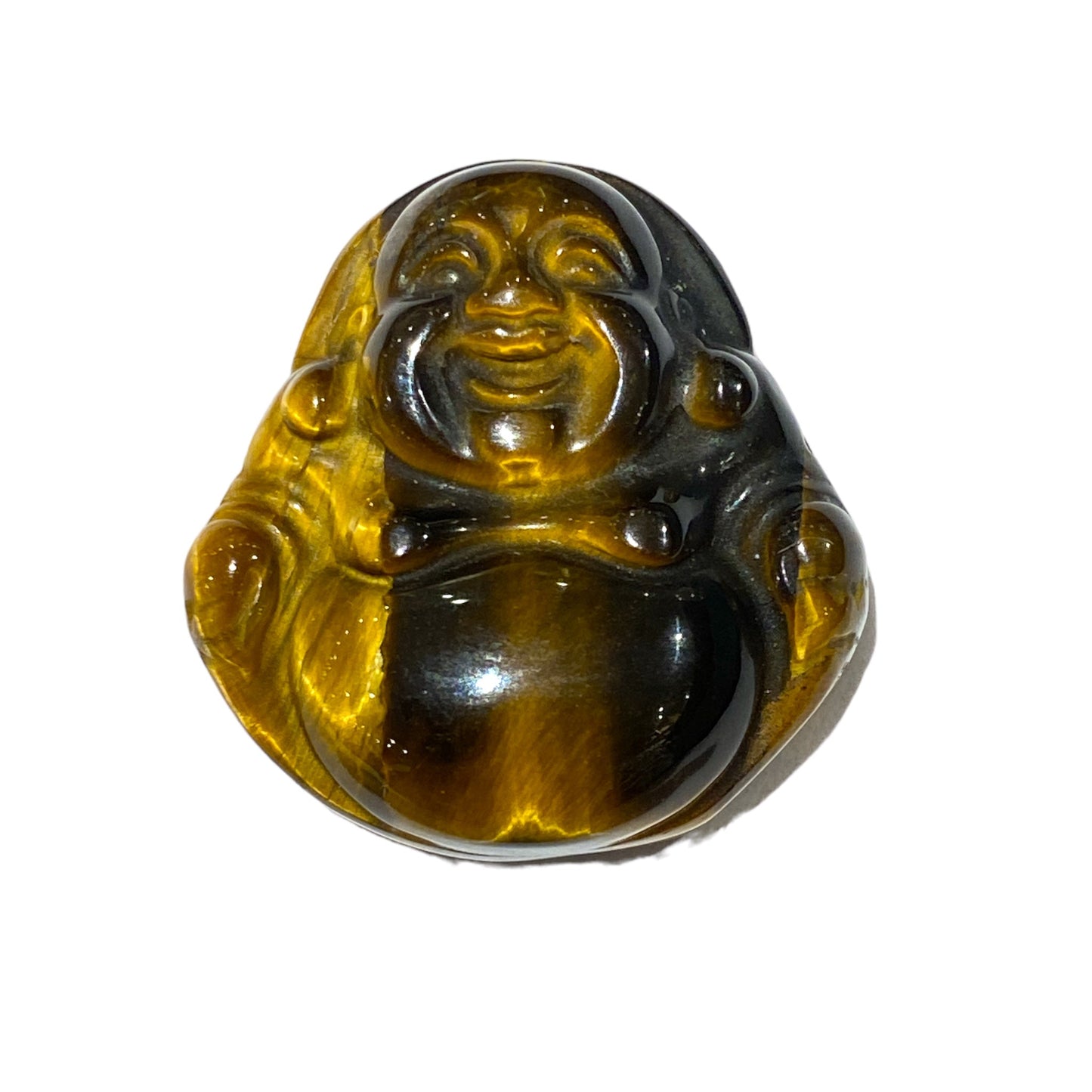 Pendentif Bouddha en oeil de tigre percé devant