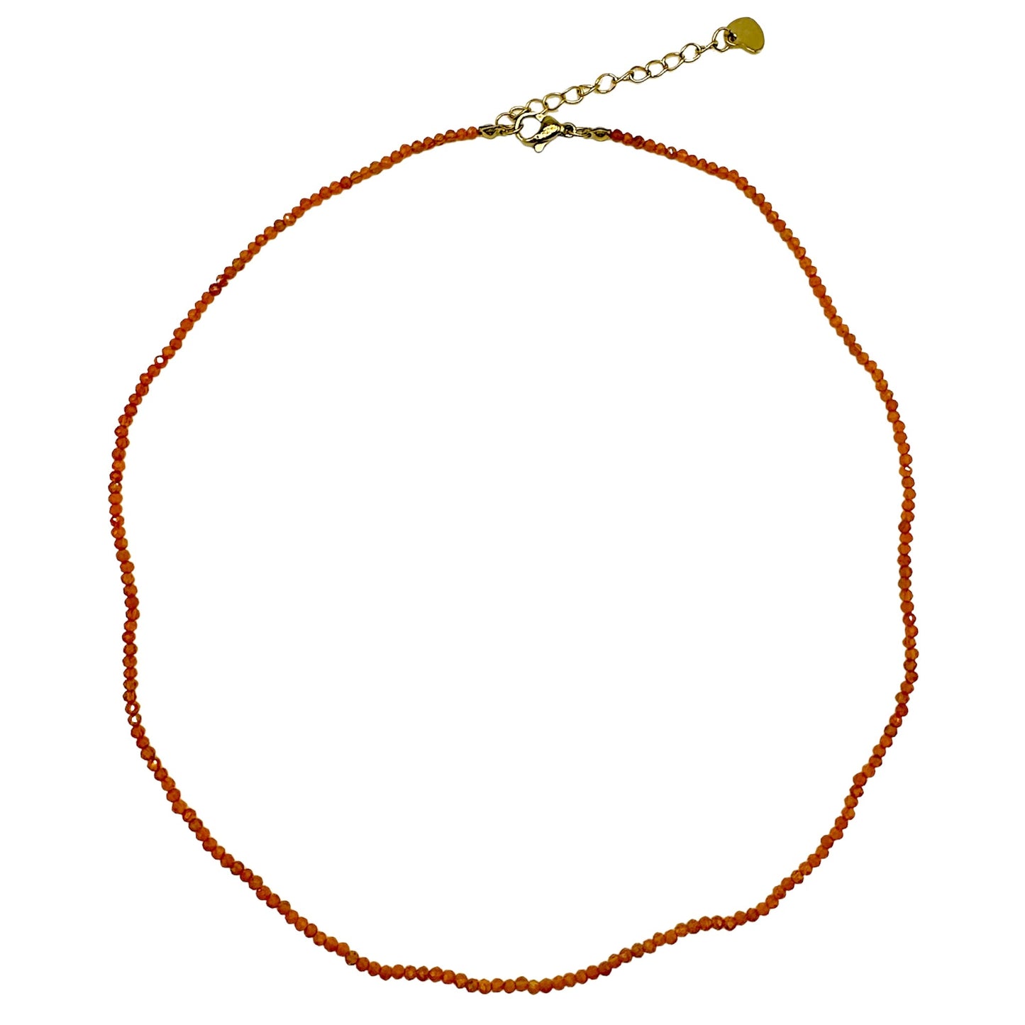 Collier Cornaline 2-3mm acier inoxydable