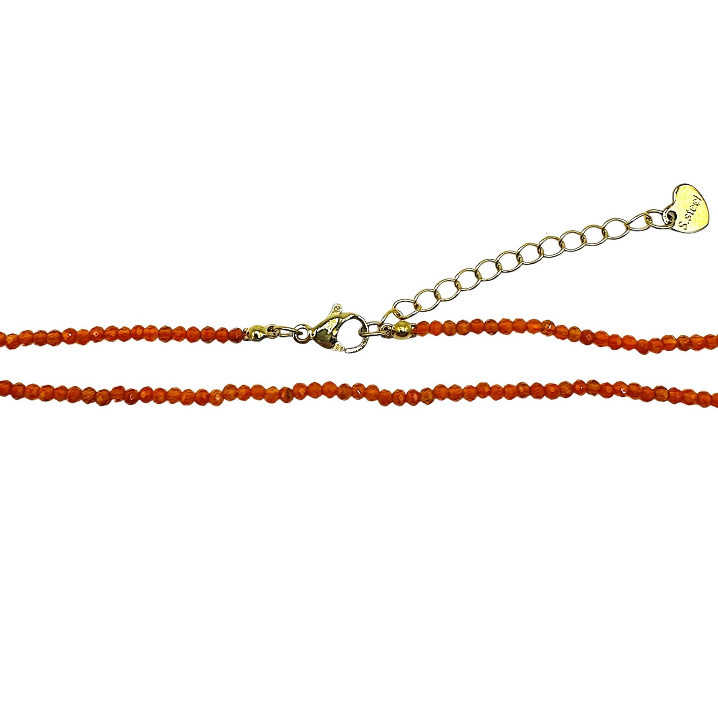 Collier Cornaline 2-3mm acier inoxydable