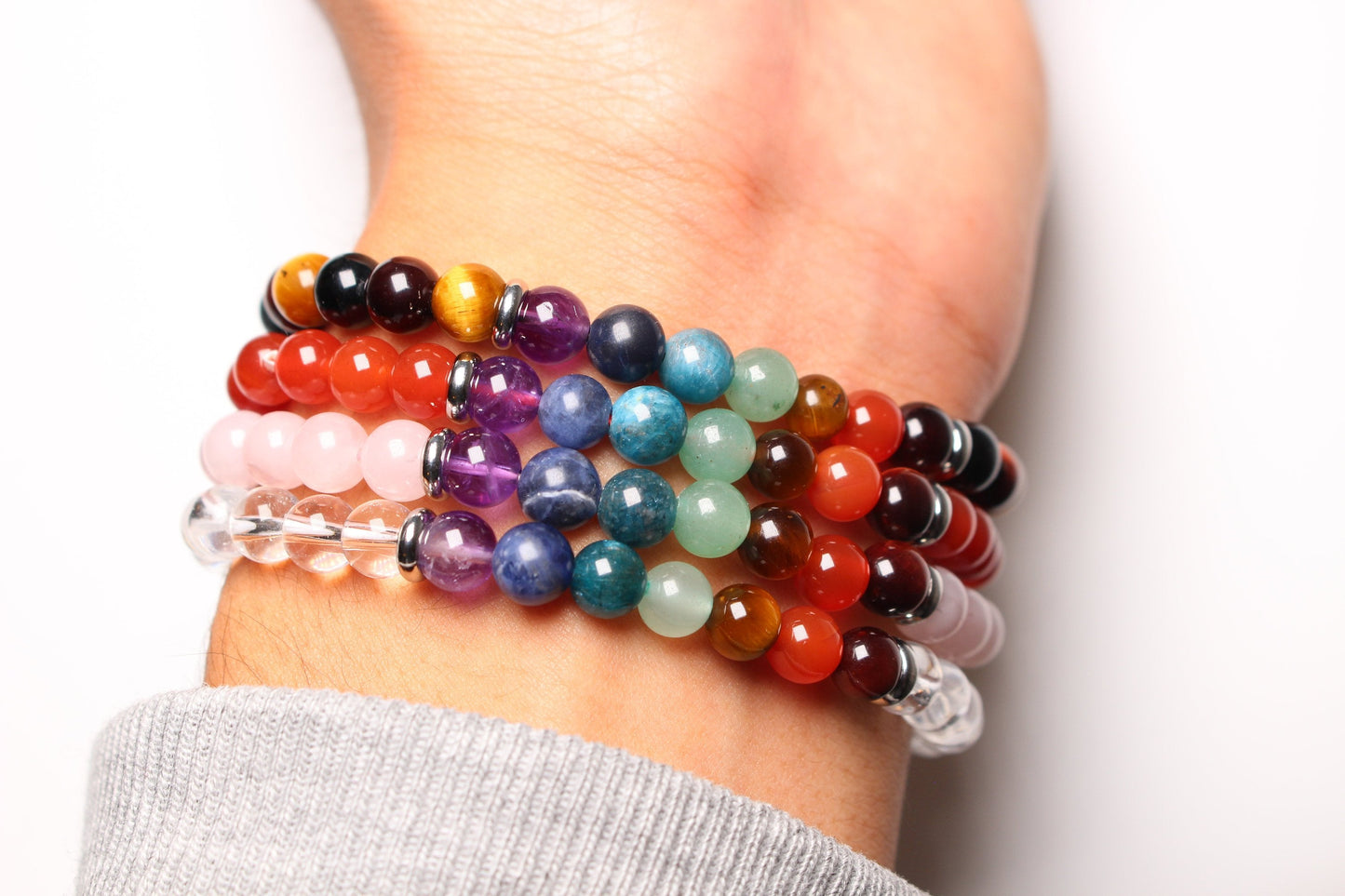 Bracelet en 7 chakras 6mm AA