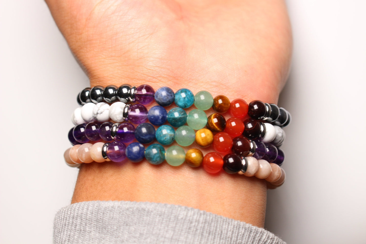 Bracelet en 7 chakras 6mm AA