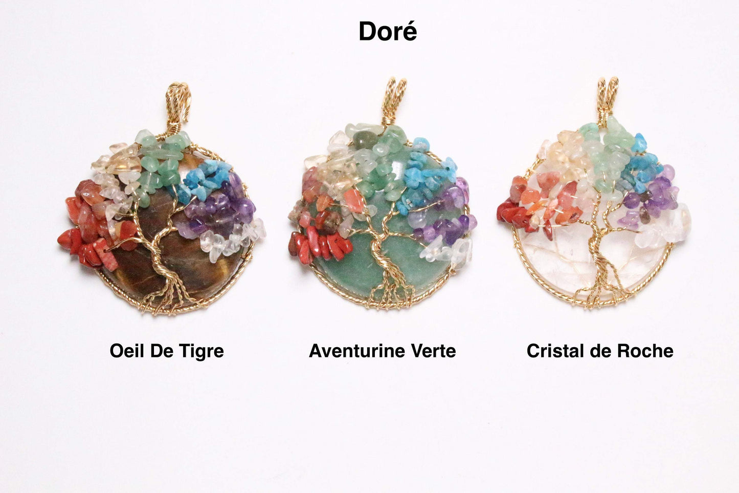 Pendentif arbre de vie 7 chakras