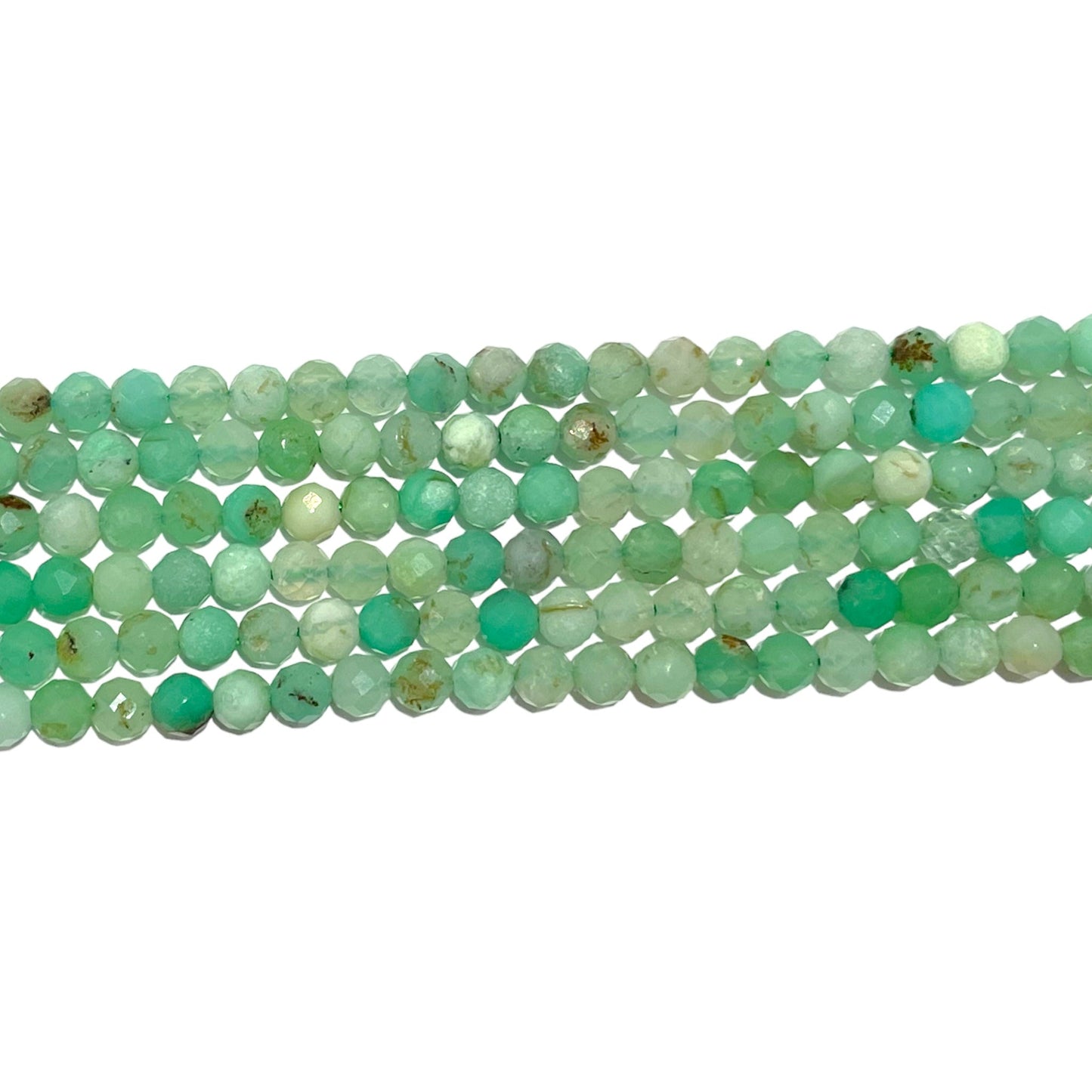 Fil de perles facettées Chrysoprase