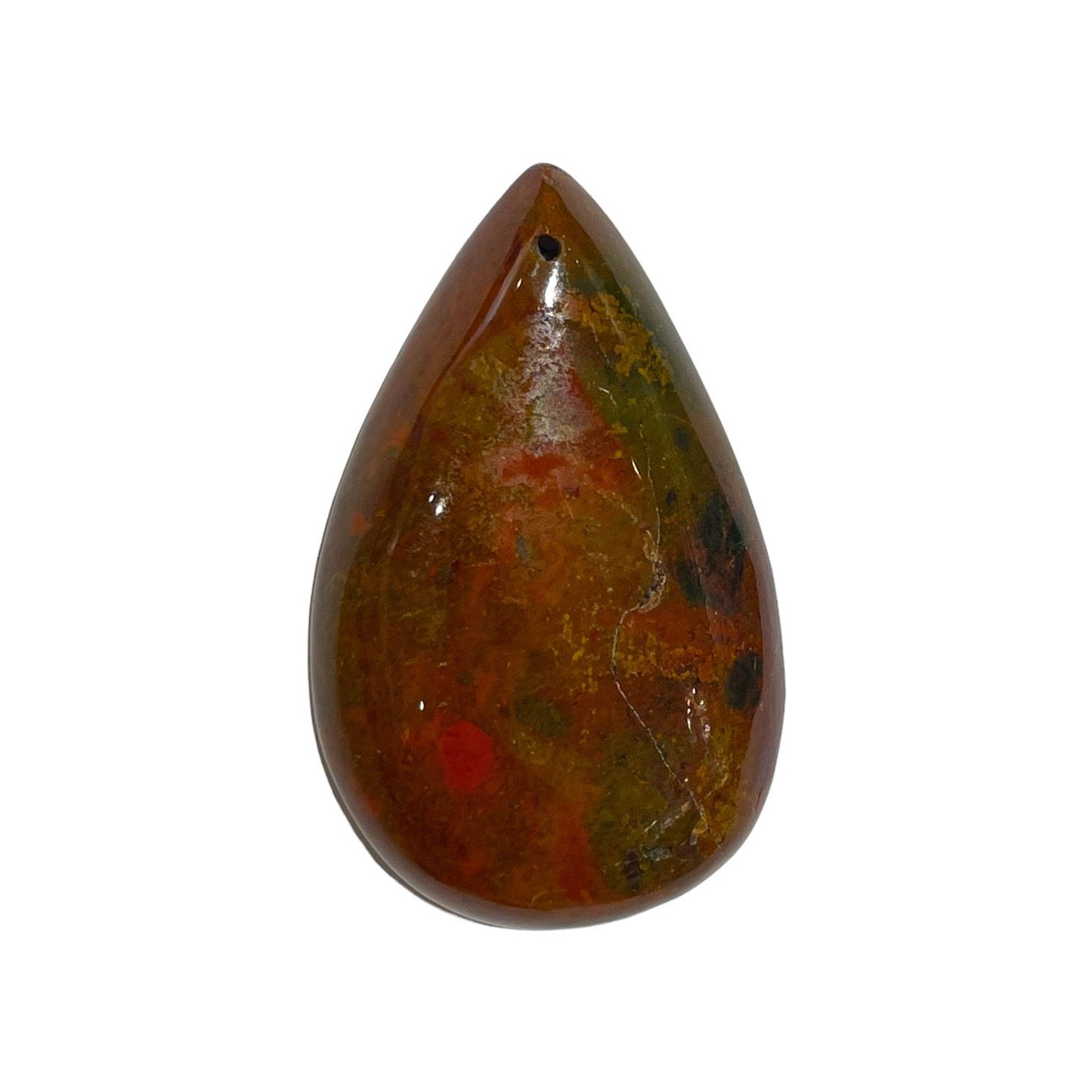 Pendentif Agate rouge de Zhanguo forme goutte plate percé devant