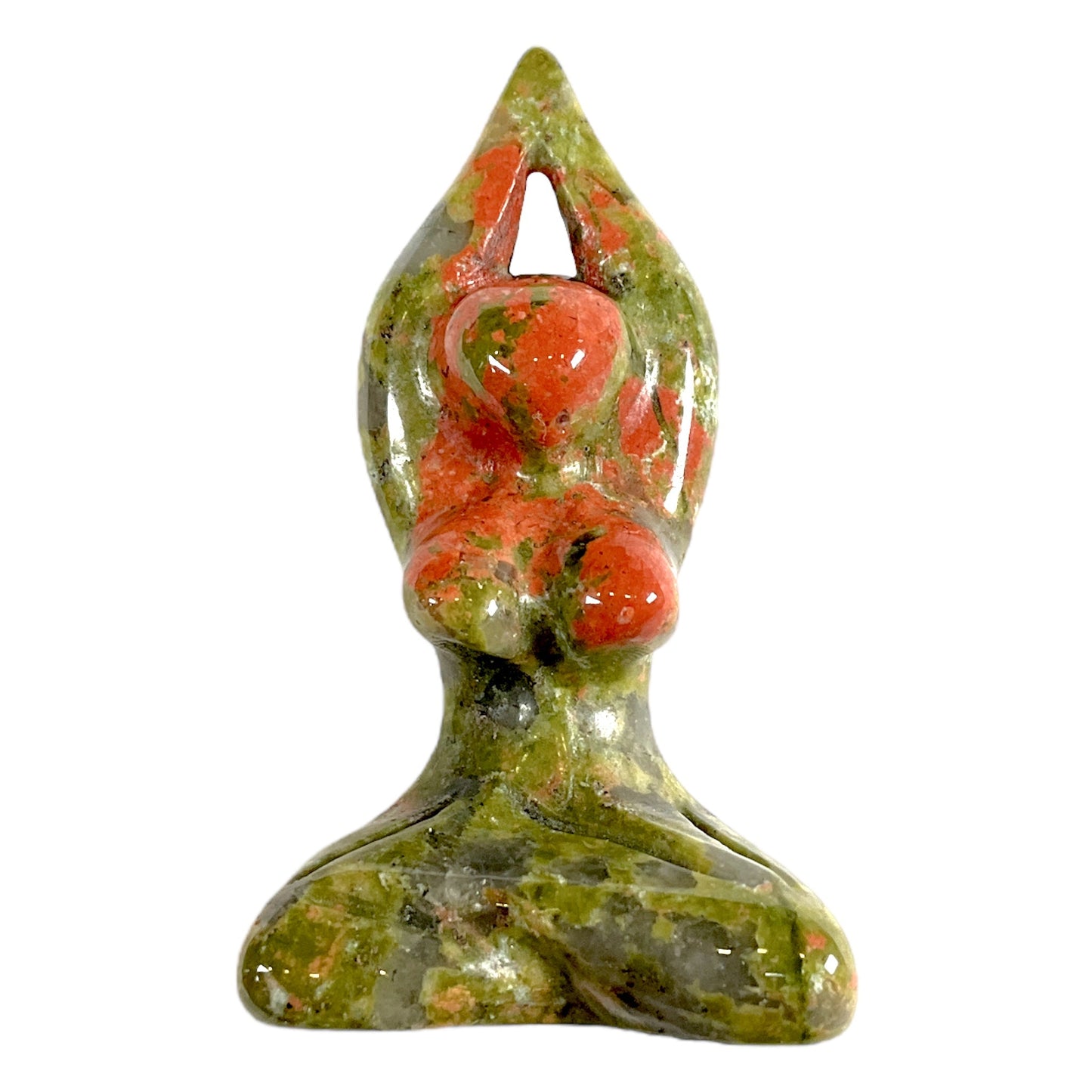 Figurine déesse de la méditation en Unakite