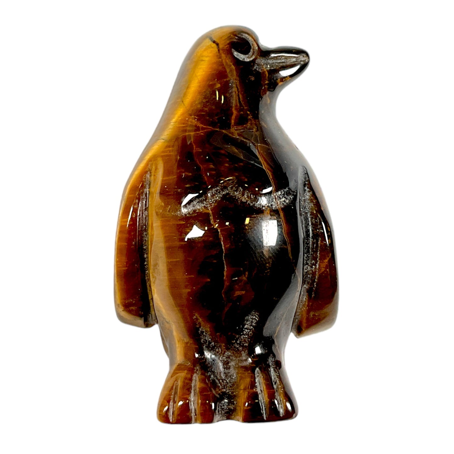 Figurine de pingouin en oeil de tigre