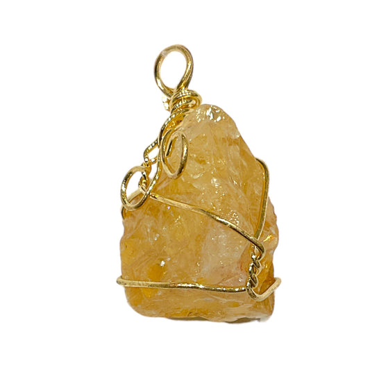 Pendentif Citrine chauffée chauffée Brute