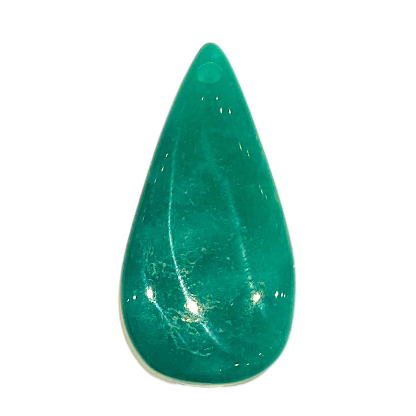 Pendentif Amazonite verte percé devant