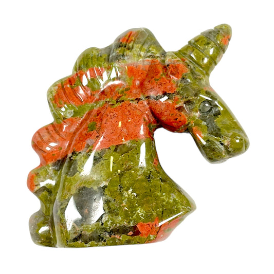 Figurine Licorne en Unakite