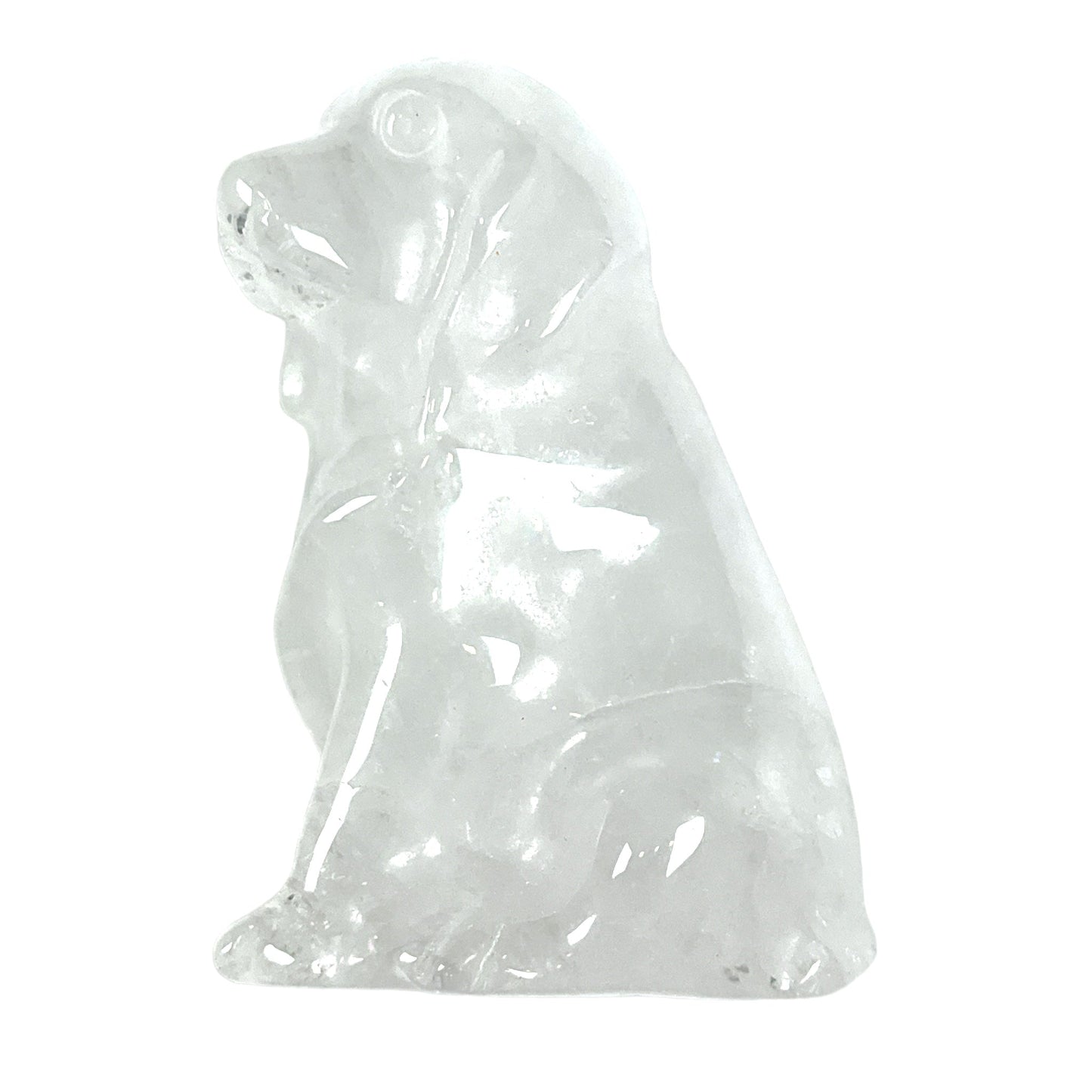 Figurine de chien en Cristal de roche