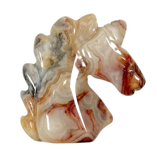 Figurine licorne en Agate crazy