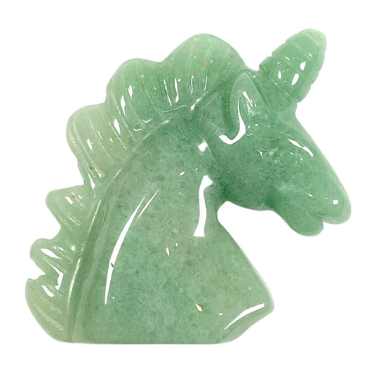 Figurine licorne en Aventurine verte